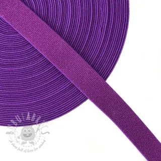 Slätt resårband 2,5 cm glitter purple