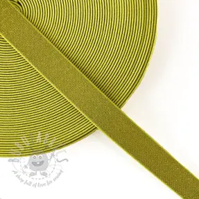 Slätt resårband 2,5 cm glitter yellow