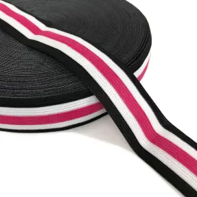 Guma hladká 3 cm Side stripe fuchsia
