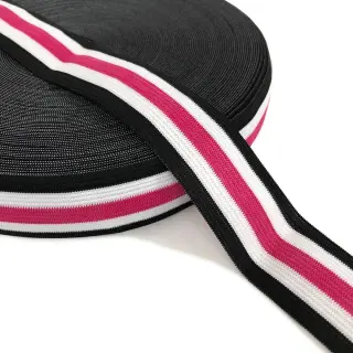 Guma hladká 3 cm Side stripe fuchsia
