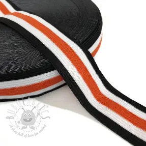 Slätt resårband 3 cm Side stripe orange