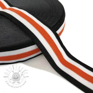 Slätt resårband 3 cm Side stripe orange