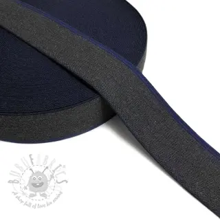 Slätt resårband 4 cm JEANS BLUE STRIPE anthracite