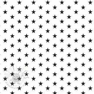 Bomullstyg Petit stars white/black