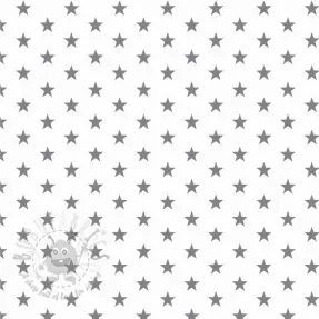 Bomullstyg Petit stars white/grey