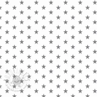 Bomullstyg Petit stars white/grey