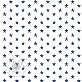 Bomullstyg Petit stars white/navy