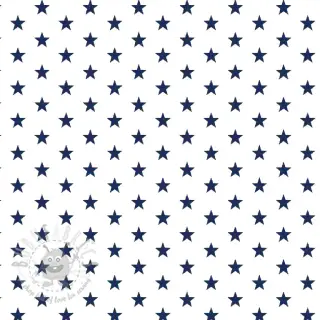 Bomullstyg Petit stars white/navy