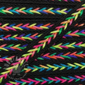Polyestersnöre flätad NEON black