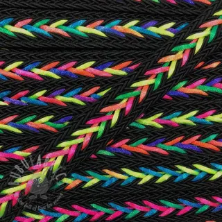 Polyestersnöre flätad NEON black
