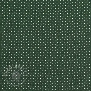 Bomullstyg Petit dots dark green