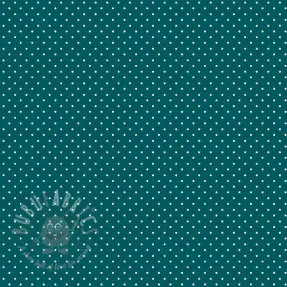 Bomullstyg Petit dots petrol