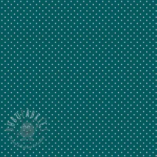 Bomullstyg Petit dots petrol