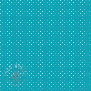 Bomullstyg Petit dots turqouise