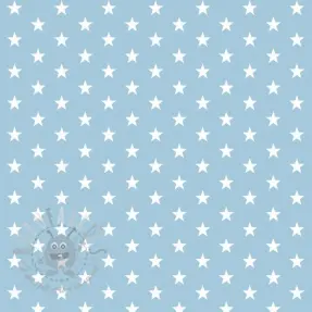 Bomullstyg Petit stars light blue