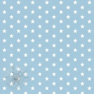 Bomullstyg Petit stars light blue