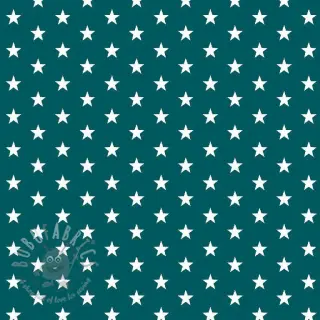 Bomullstyg Petit stars petrol