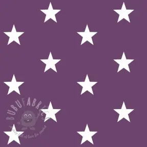Bomullstyg Stars purple