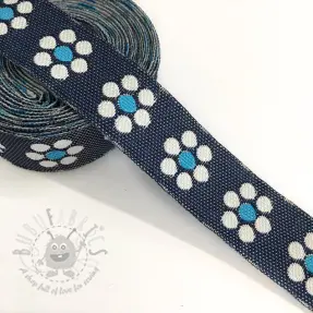 Band Jeans flowers turqoise