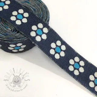 Band Jeans flowers turqoise