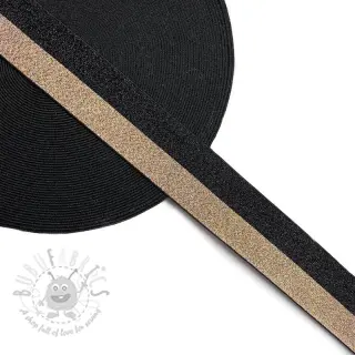 Slätt resårband 4 cm Lurex DOU black champagne