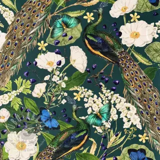 Dekorationstyg premium Peacock butterfly chique digital print