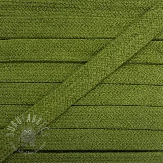 Bomullssnöre platt 13 mm olive green