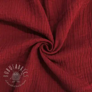 Dubbelgasväv/muslin bordeaux ORGANIC