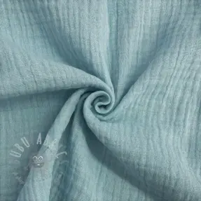 Dubbelgasväv/muslin teal ORGANIC