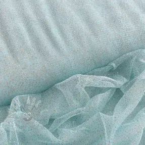 Tyll till TUTU-kjol ROYAL SPARKLE light blue gold