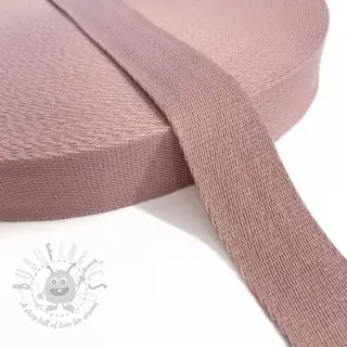 Gjordband bomull 4 cm washed pink