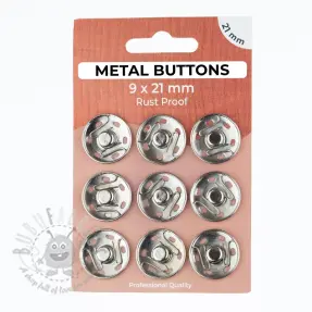 Tryckknapp METAL 21 mm silver