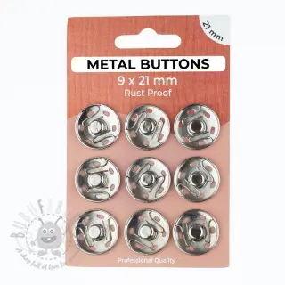 Tryckknapp METAL 21 mm silver