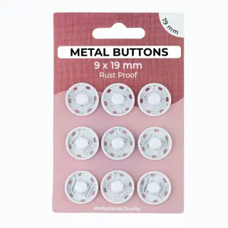 Stláčací gombík METAL 19 mm off white