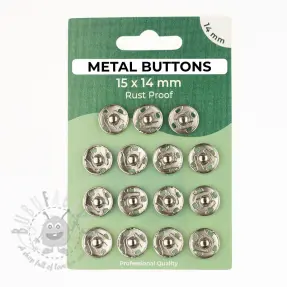 Tryckknapp METAL 14 mm silver