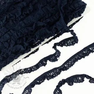 Bomullsspets elastisk dark blue