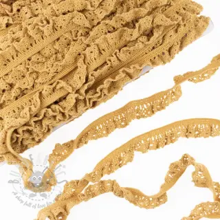 Bomullsspets elastisk old yellow