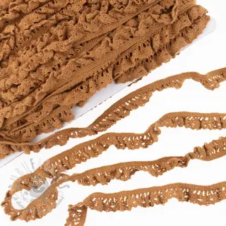 Bomullsspets elastisk cognac