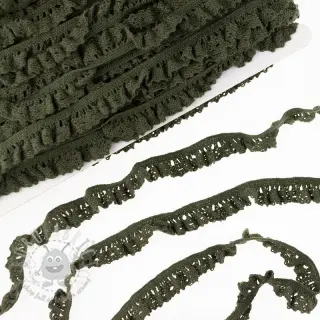 Bomullsspets elastisk camo green