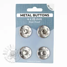 Tryckknapp METAL 25 mm silver