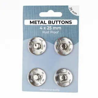 Stláčací gombík METAL 25 mm silver
