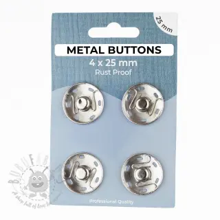 Tryckknapp METAL 25 mm silver