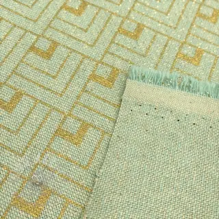 Dekoračná látka Linenlook Art deco cubes mint metallic premium
