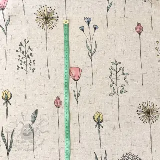Dekorationstyg Linenlook Soft flower field