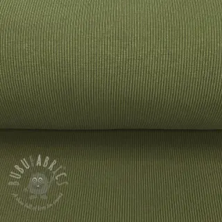 Ribbstickat RIB army green ORGANIC