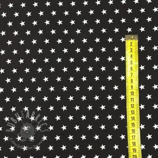 Bomullstyg Petit stars white/black