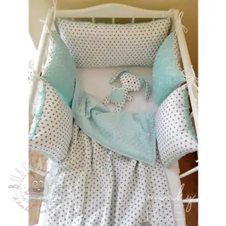 Bomullstyg Petit stars white/grey