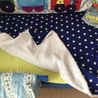 Bomullstyg Petit stars cobalt