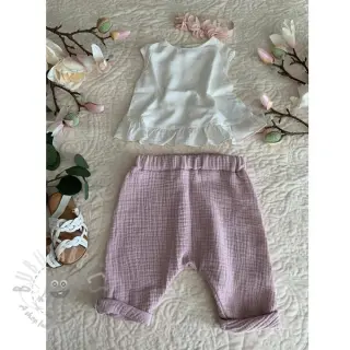 Dubbelgasväv/muslin old rose ORGANIC