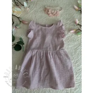 Dubbelgasväv/muslin old rose ORGANIC
